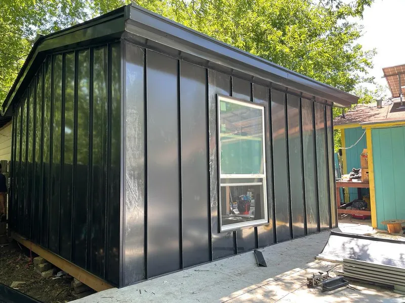 Black standing seam metal wall panels for Metal Roof Installation in Lake Los Angeles